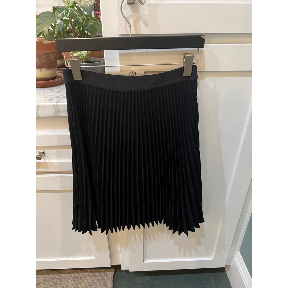 Theory Black Accordion Pleated Skirt Chic Minimalist Closet Staple S/ P Luxe - Picture 3 of 8
